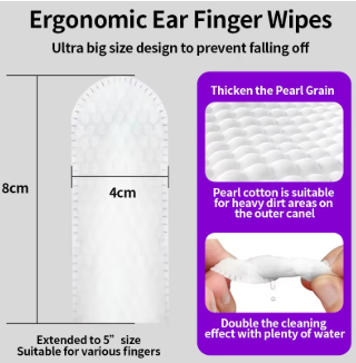 Kích thước khăn lau tai 8x4cm - thiết kế ergonomic