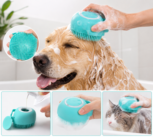Bàn chải tắm silicone cho thú cưng - nhiều góc nhìn