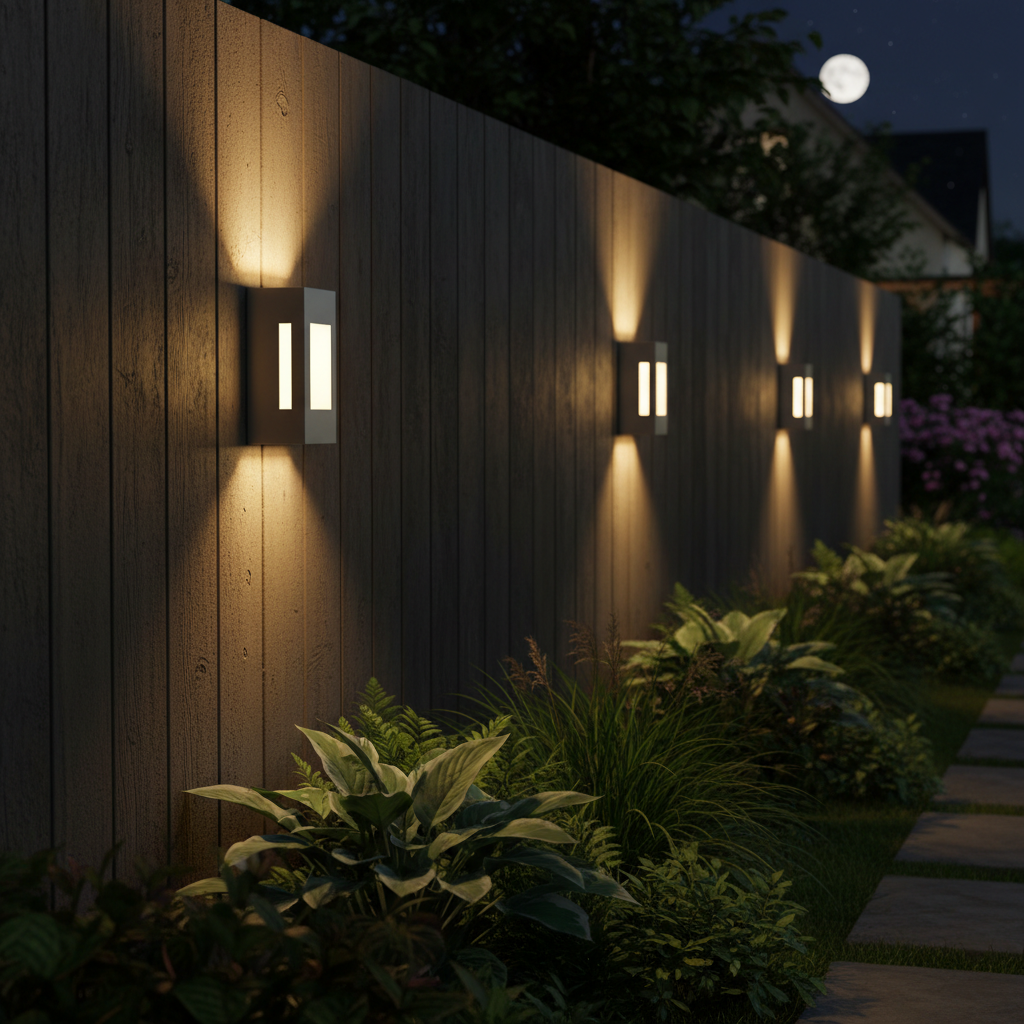 Solar wall lights outdoor garden night scene