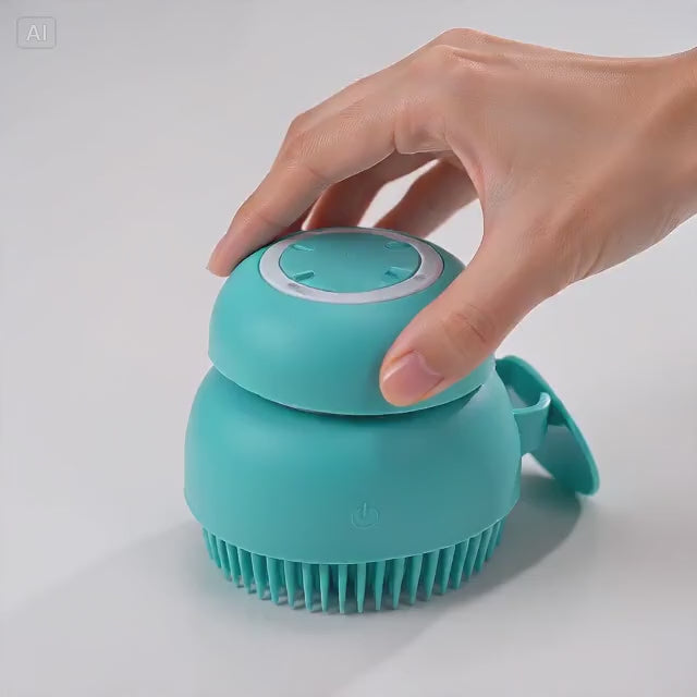 Silicone Pet Bath Brush – 2-in-1 Shampoo Dispenser & Massage Scrubber for Dogs & Cats